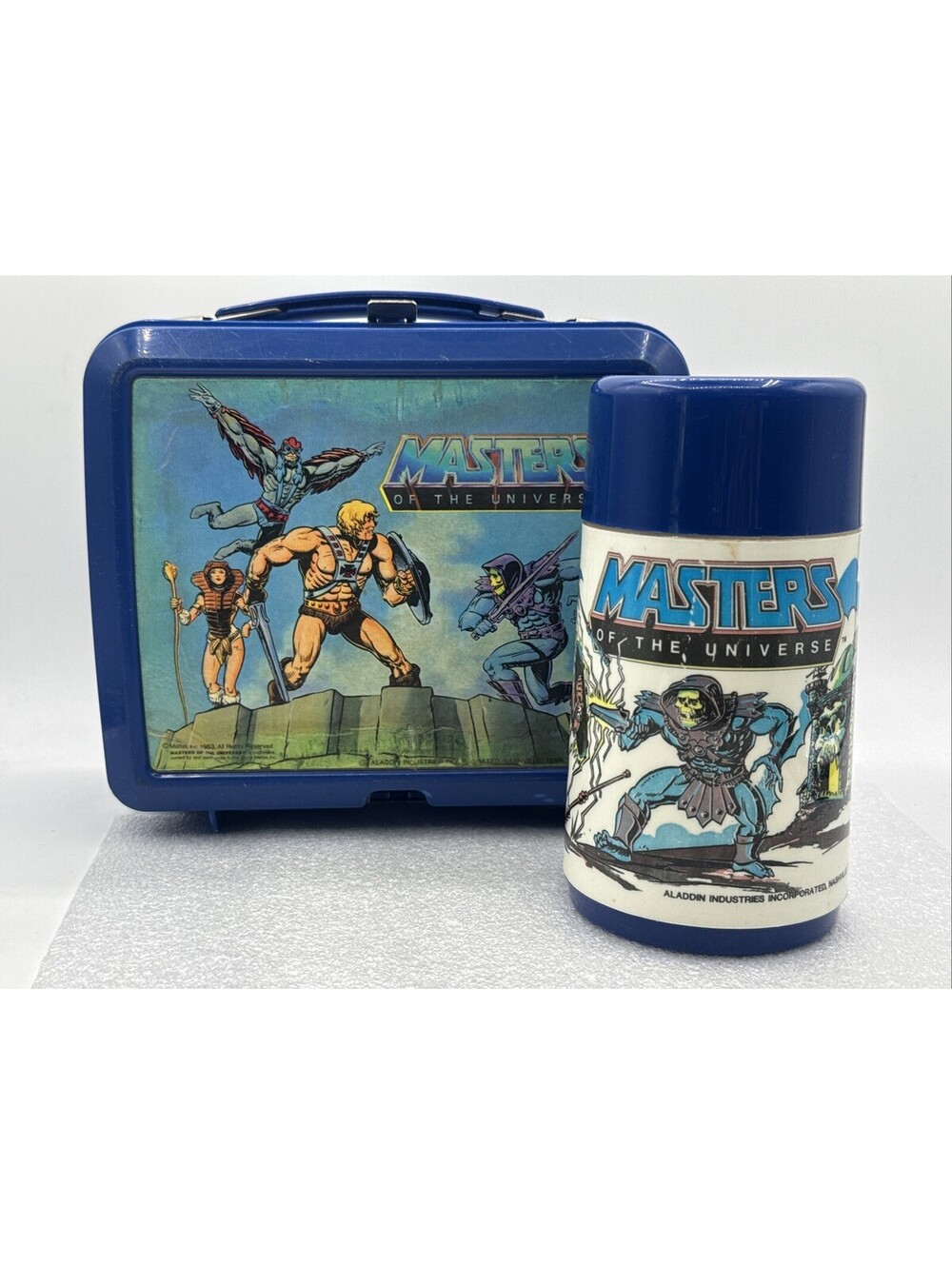 1983 Masters Of The Universe Plastic Lunchbox With Thermos Aladdin MOTU He-Man